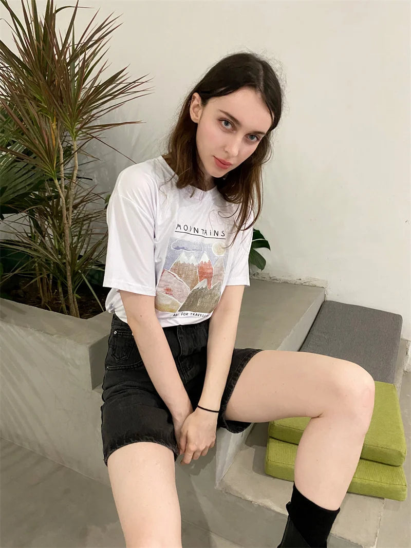 2025 Summer Women's High Waist Denim Shorts Casual Loose Ladies Plus Size Streetwear Fashion Button Wide Leg Short Jeans Female