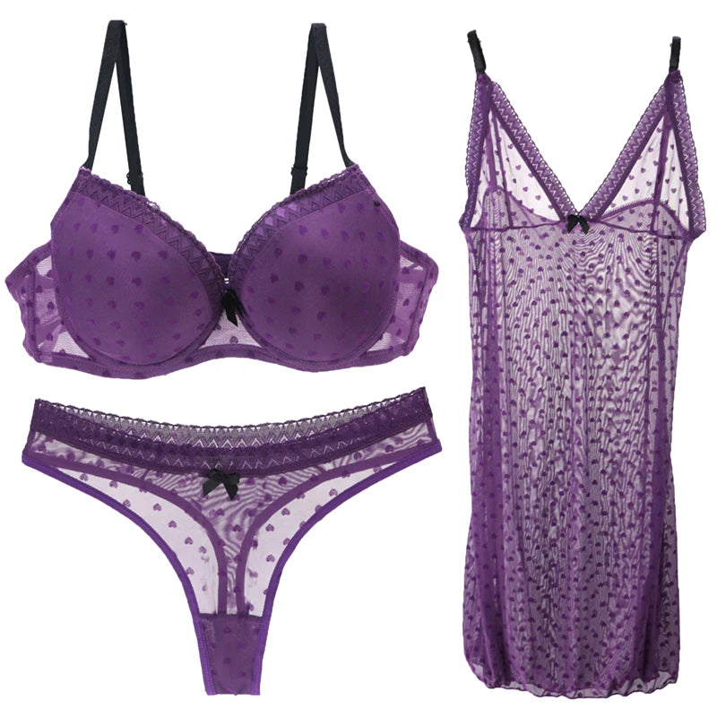 Nouvell Seamles Womens Sense Of Underwear Transparent Dress BC Cup Bacd Closure Bra Sets Push Up Sexy Lace Lingerie