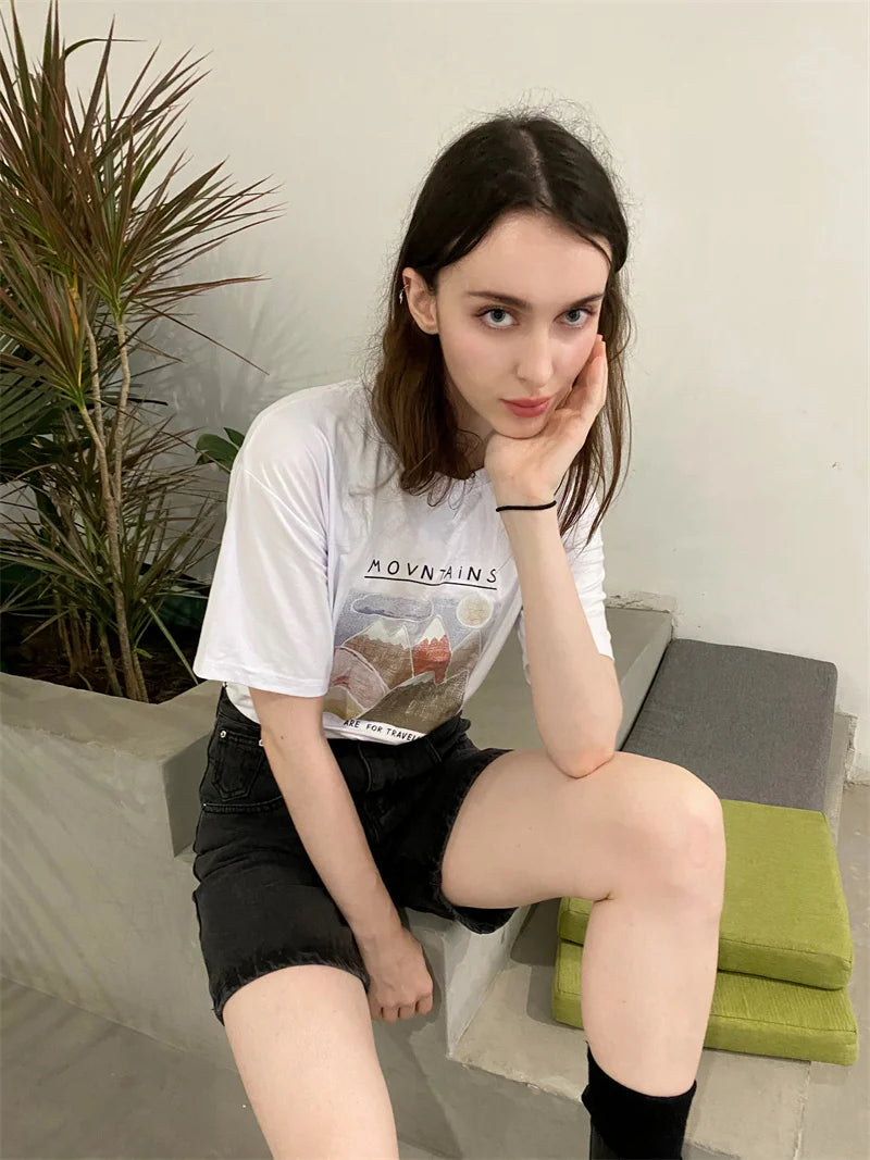 2025 Summer Women's High Waist Denim Shorts Casual Loose Ladies Plus Size Streetwear Fashion Button Wide Leg Short Jeans Female