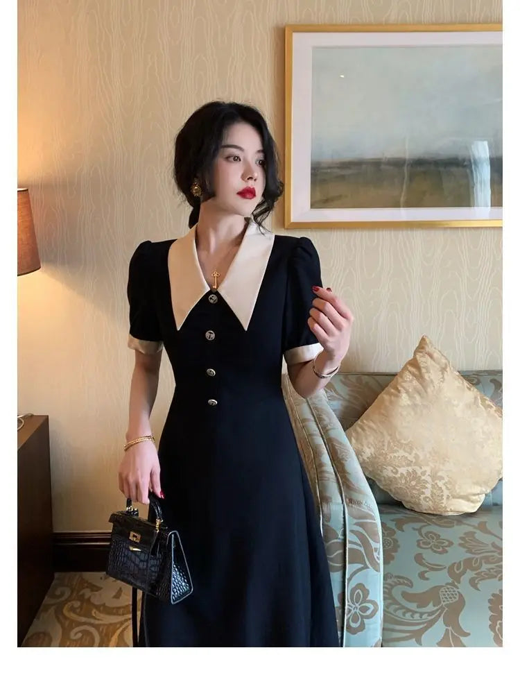Women's Dresses Midi Loose Elegant Fashion Bag Hip Party Korean Summer Light Dress Wrap Tunics Casual Aesthetic Vintage Robe