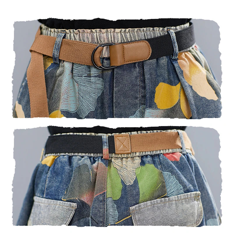 Oversized Jean Shorts Denim for Women Knee Length Jeans High Waisted Summer Korean Woman Ladies Womens Wide Leg Short Jean Femme