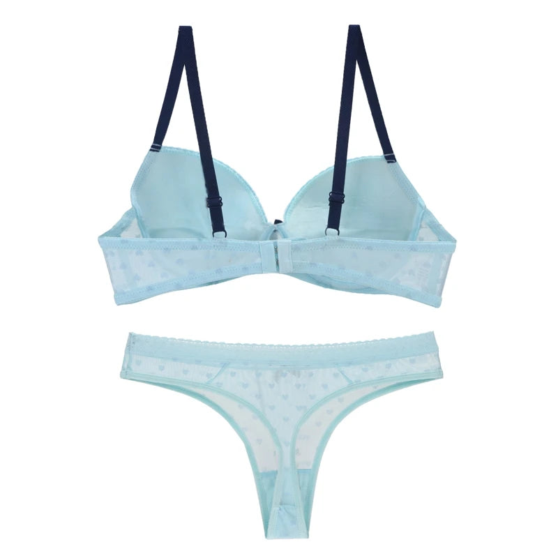 Nouvell Seamles Womens Sense Of Underwear Transparent Dress BC Cup Bacd Closure Bra Sets Push Up Sexy Lace Lingerie