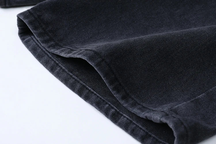 2025 Summer Women's High Waist Denim Shorts Casual Loose Ladies Plus Size Streetwear Fashion Button Wide Leg Short Jeans Female