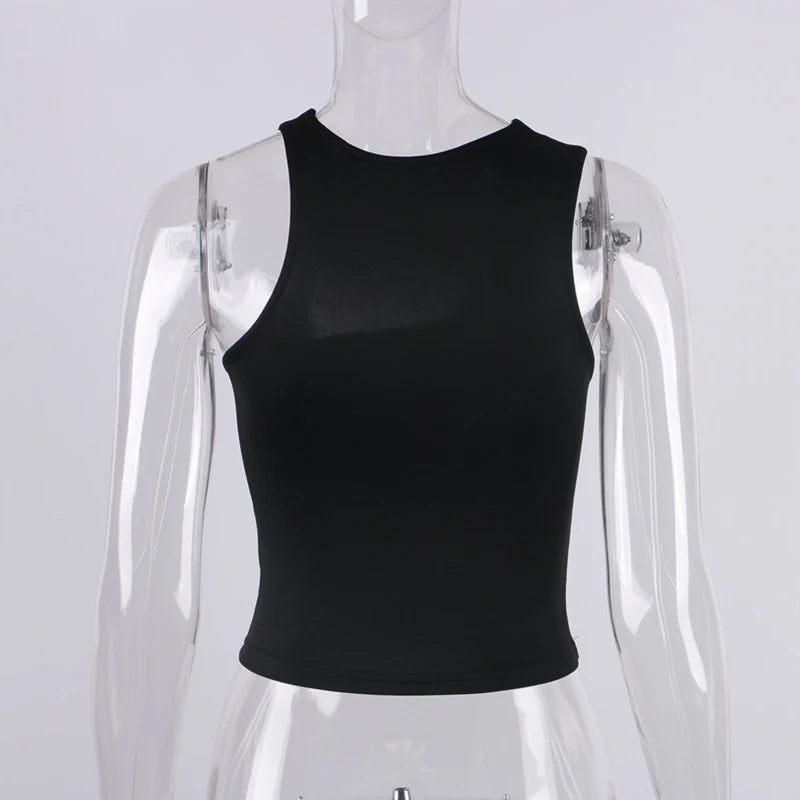 Cut Out Sexy Crop Off Shoulder Solid 2025 Skinny Sport Short Tops Women Tank Irregular Summer Tube Tops