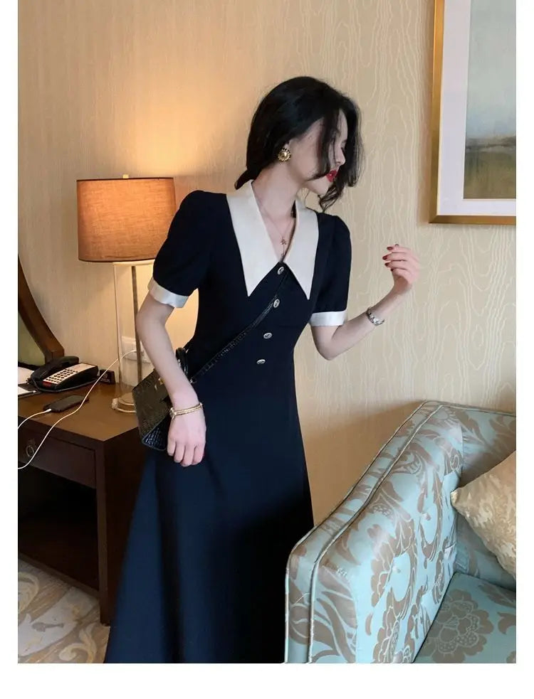 Women's Dresses Midi Loose Elegant Fashion Bag Hip Party Korean Summer Light Dress Wrap Tunics Casual Aesthetic Vintage Robe