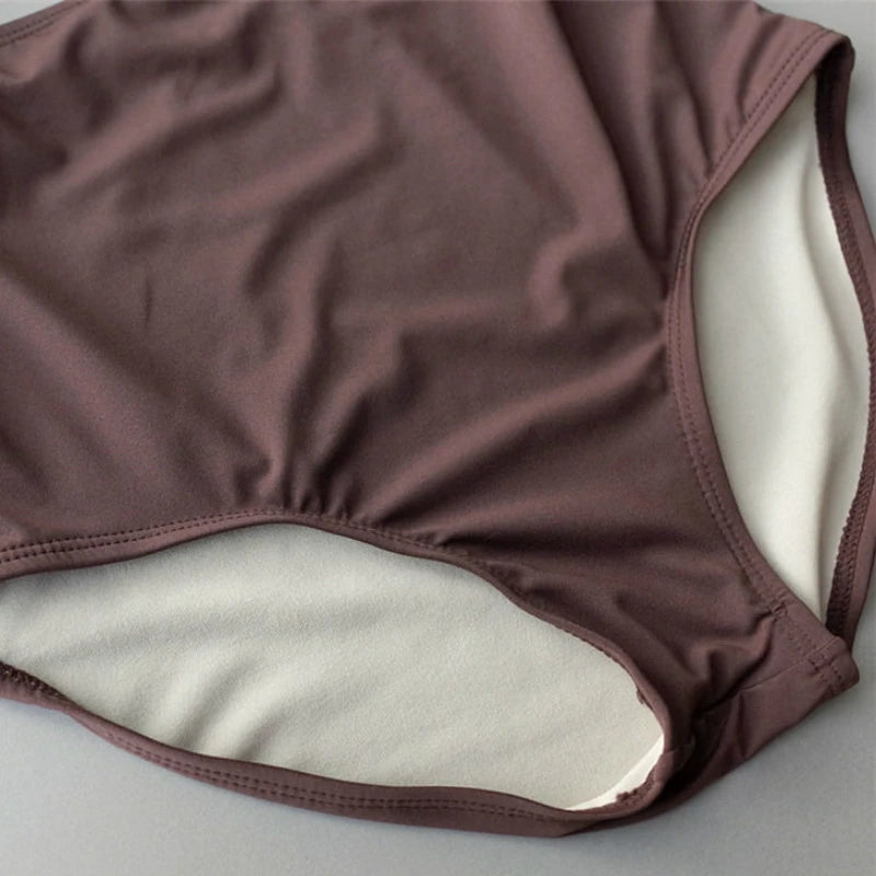 Women Bikini Set Fashion Retro Korean Style Femme One Piece Swimsuit High Waist Sexy Zipper Hollow Out Beach Wear New Swimwear