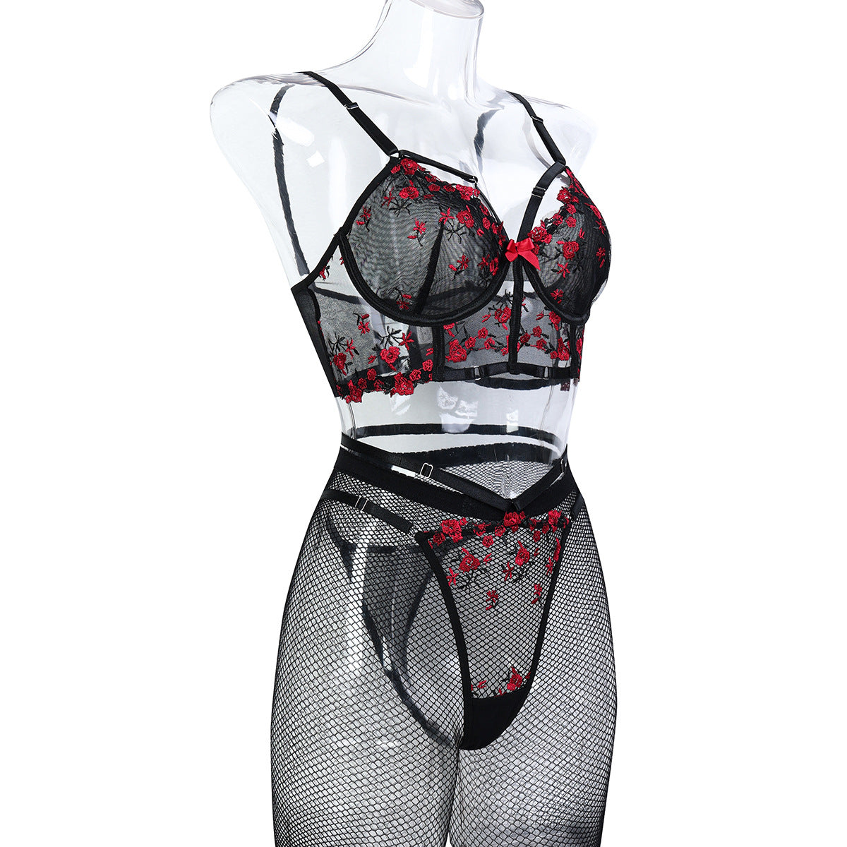 CHILLGIO Women Lingeries Sexy Hot Embroidery Bra Set Chic and Elegant Women's Ethical Underwear Bodycon Bras Panty Stockings Set