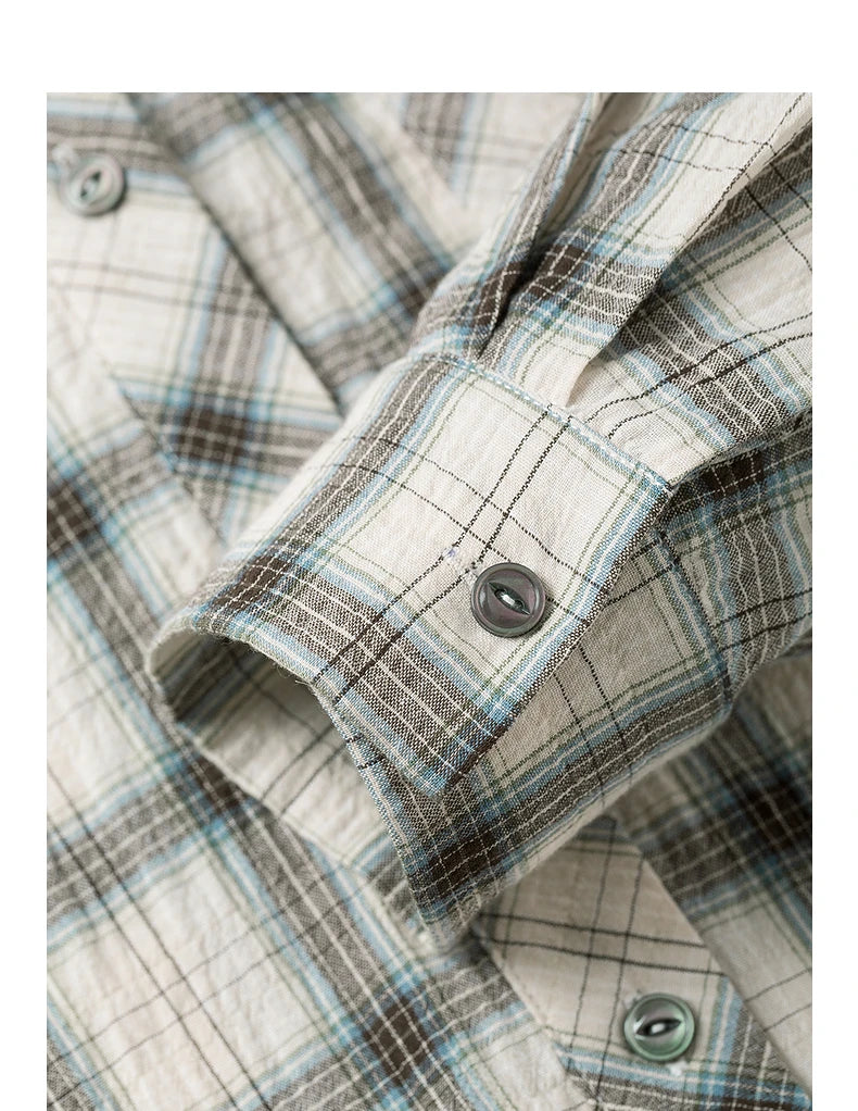 TOYOUTH Women Long Sleeve Blouse Shirt 2025 Spring New Cotton Plaid Retro Turn Down Collar Casual Shirt Tops