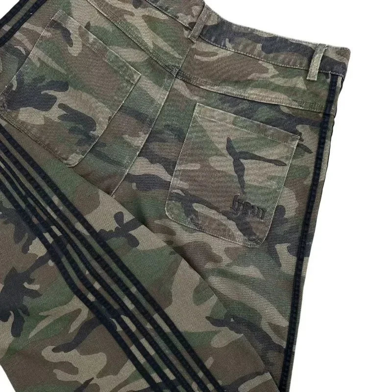 Y2k men baggy jeans Harajuku Fashion new striped wide-leg pants Punk Gothic street lovers casual oversized straight leg pants