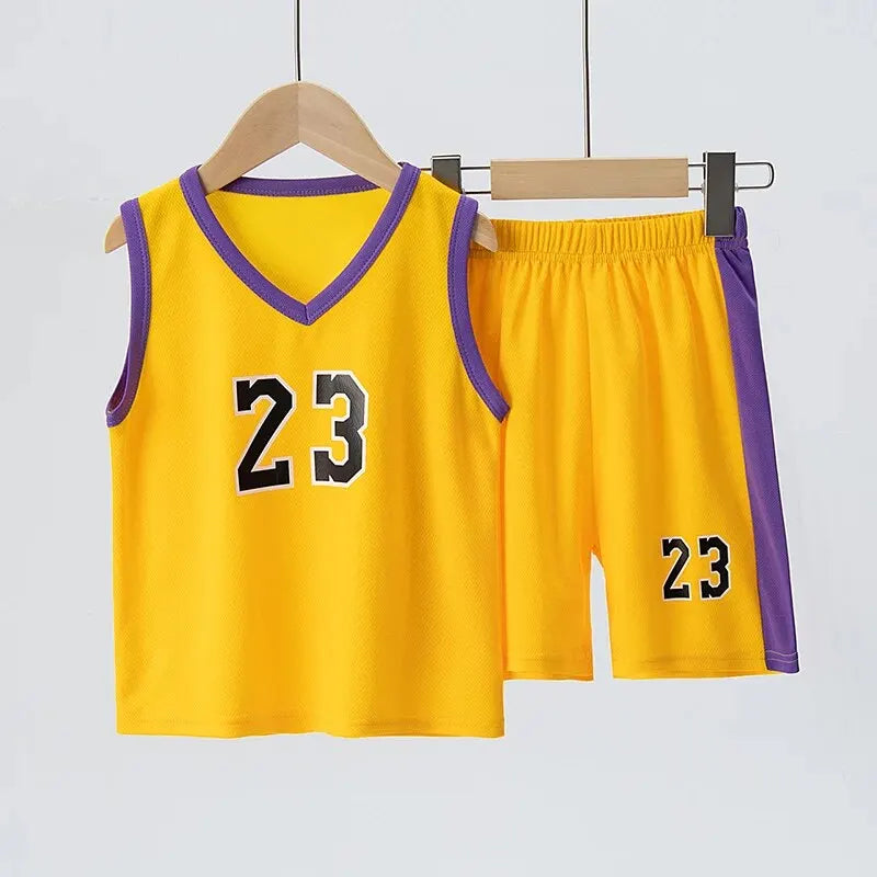 2/4 Pieces Of Summer Children's Quick-drying Sports Suit Boys Running Vest girls Casual Joker Shorts Breathable Short Sleeves