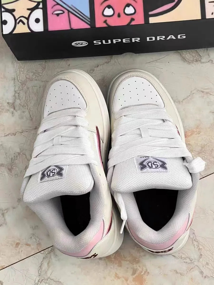 Summer Chunky Ladies Sneakers Thick Bottom Increased Ultra-Light Non-Slip Wear-Resistant Bread Casual Sneakers Vulcanized Shoes