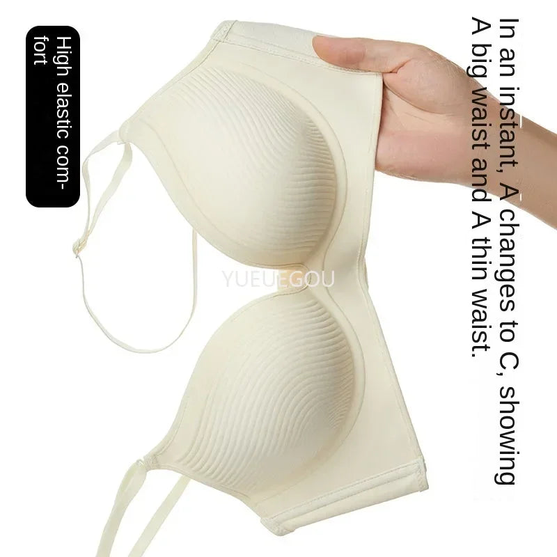 Natural Push Up Bra for Small Breasts Seamless Invisible Lingerie Ultra Thick 10cm Padding  No Marks Under Shirt, AA-A Cup Lift