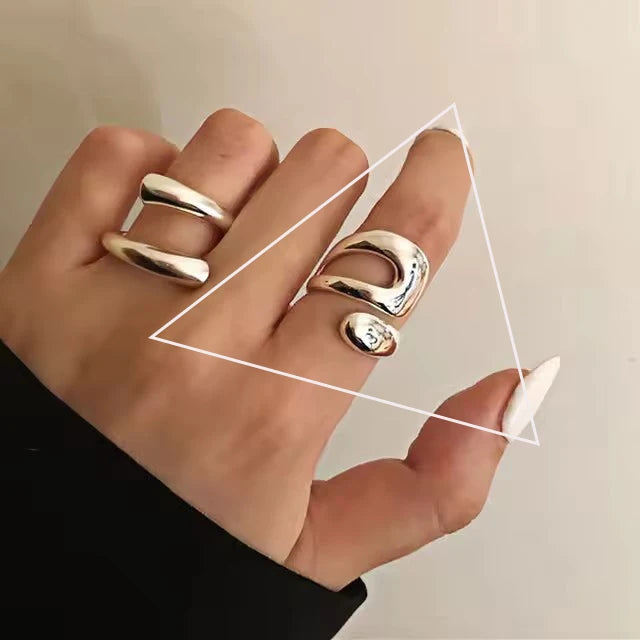 VENTFILLE 925 Sterling Silver Irregular Ring for Women Geometry Versatile Minimalism  Accessories Jewelry Gift Dropshipping