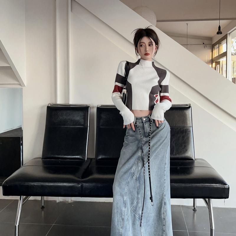 Neploe American Vintage Turtleneck Pullovers Mujer 2025 Autum New Slim Fit Tops Women Y2k Long Sleeve Bottoming Sweaters