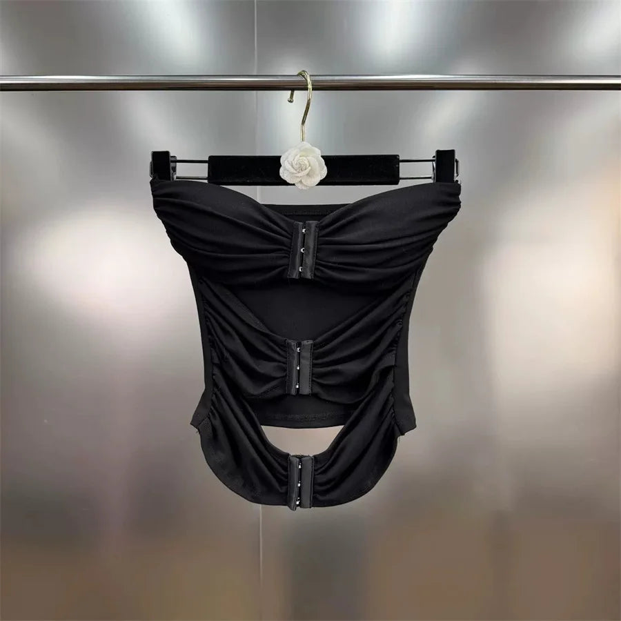 traf 2025 woman summer sexy vest knitted hollow corset ladies tube top vest y2k clothes New fashion high quality tops pullover