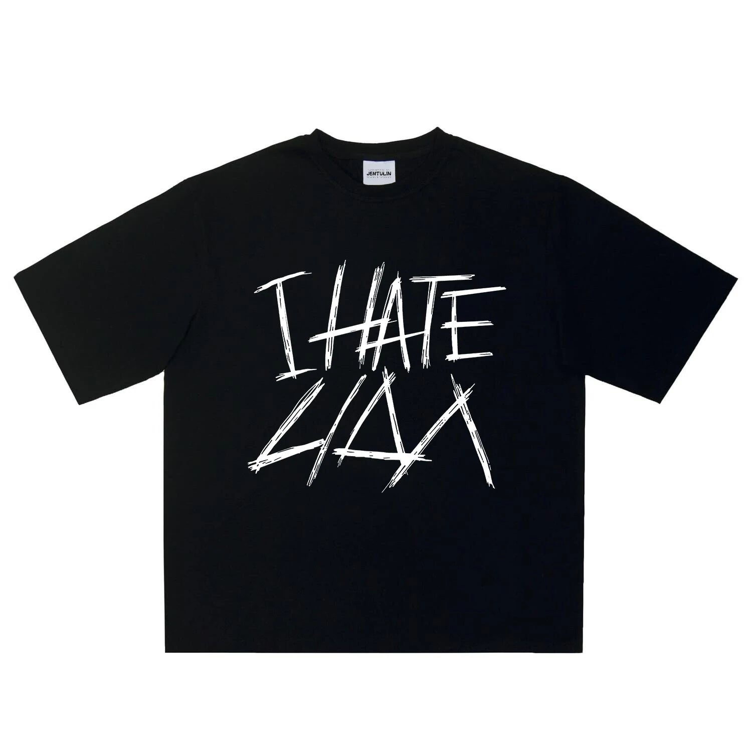 Hip Hop Streetwear Oversized Men Clothing Short Sleeve I Hate Lida Graphic Print Y2k Tops Tee Harajuku Goth Korean Tshirt Cotton