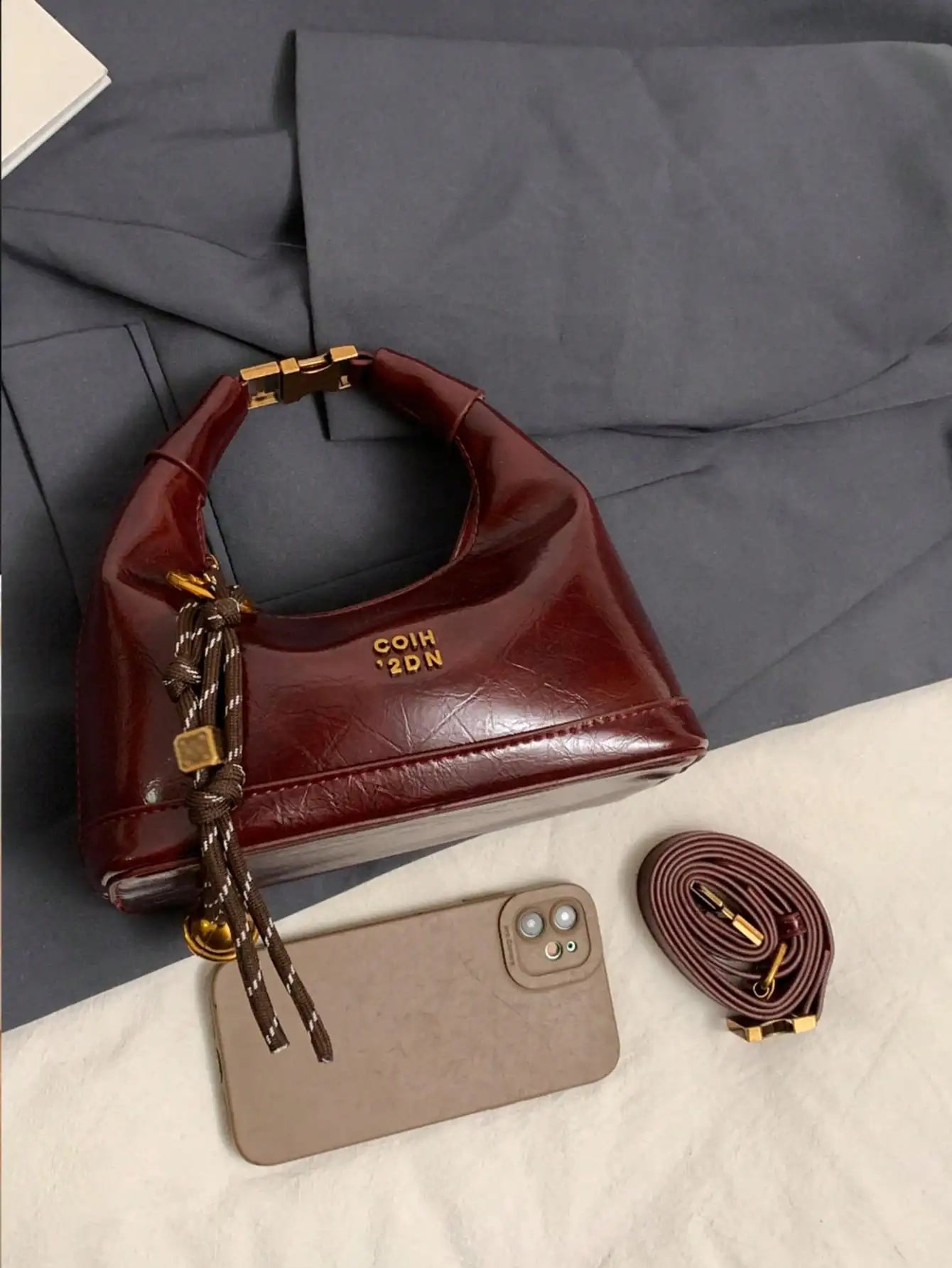 Solid Color PU Leather Minimalist Women Tote Handbag, Versatile Style Handbag Crossbody Shoulder Bags Large Capacity Hobo Purses