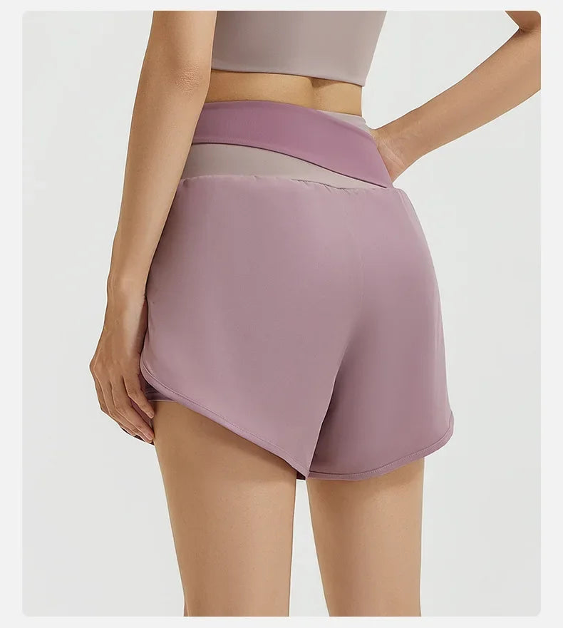 High Waist Workout Skorts for Women - Quick Dry Breathable Yoga Skirt Shorts, Anti-Ride Running Fitness Wear with Inner Liner"