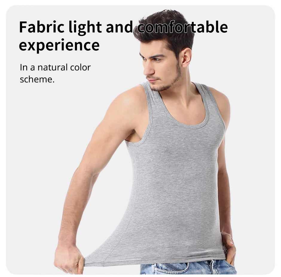 5/3/1 Pack Men To Multi-size Solid Color Tight Vests For Teenagers Comfortable Cotton Sleeveless T-shirts Sports Running Tops