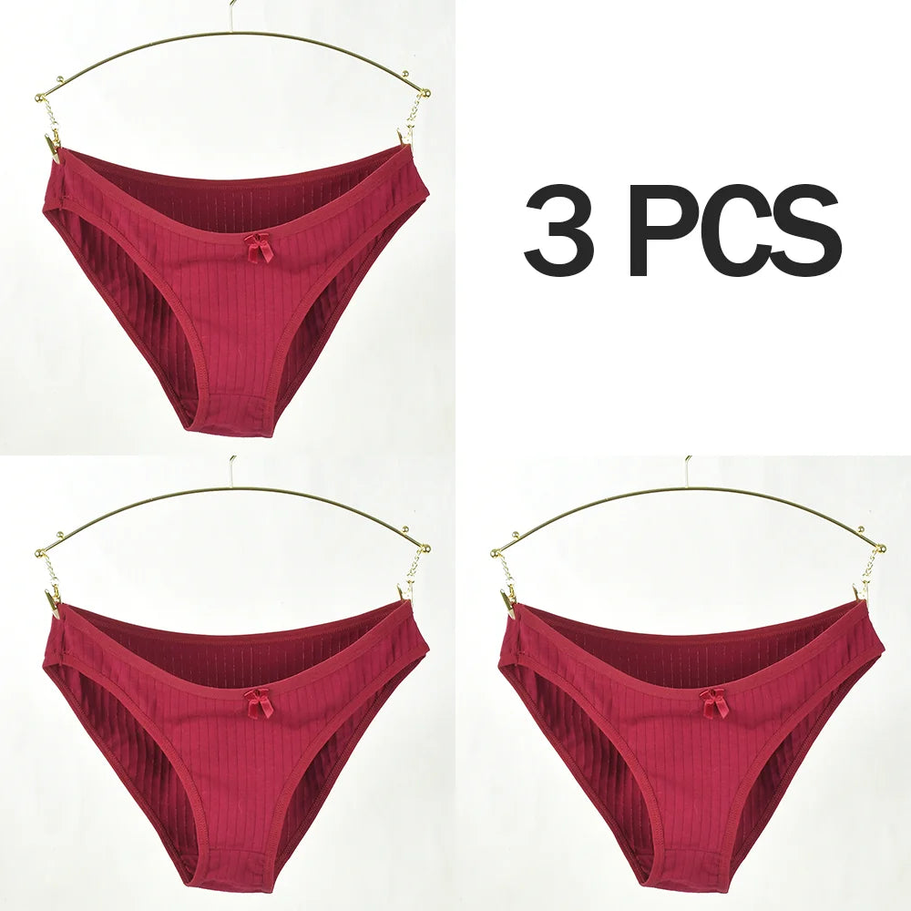 3pcs Women Panties Sexy Underwear Pure Cotton Underwear Panties For Student CuteMid-Waisted Briefs Female Ventilation Underpants
