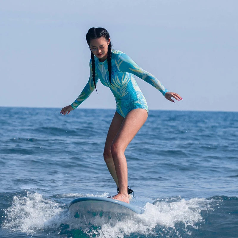 Nu-June Piece Swimsuit for Women, Long Sleeves, Rash Guard, Sports Swimwear, Surfing Bathing Suit, Body Suit, Beach, Hot Spring