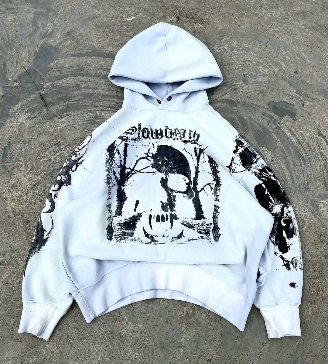 Niche Abstract Art Graffiti Watercolor Painting Oversized Printed Cotton Sweatshirts Men and Women Popular Street Tops Hoodies