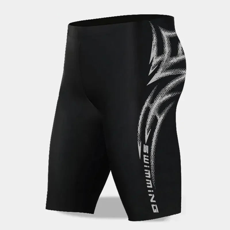 Long Swimming Pants for Men Profesional Five Point Escape Adult Speed Competition Plus Size Swimwear Anti-Awkward Pants