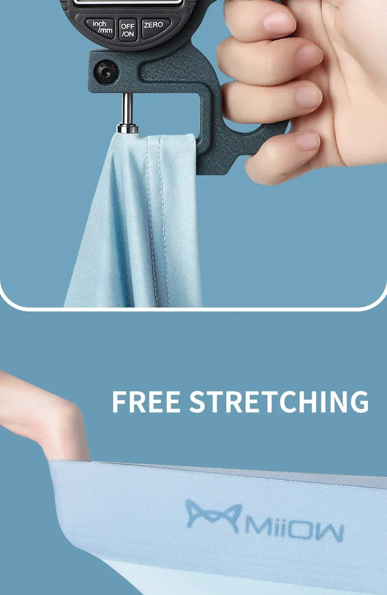 MiiOW 4Pcs Ice Silk Men's Panties Sexy Seamless Man Boxershorts Graphene Antibacterial Men Underwear Breathable Man Boxer Briefs