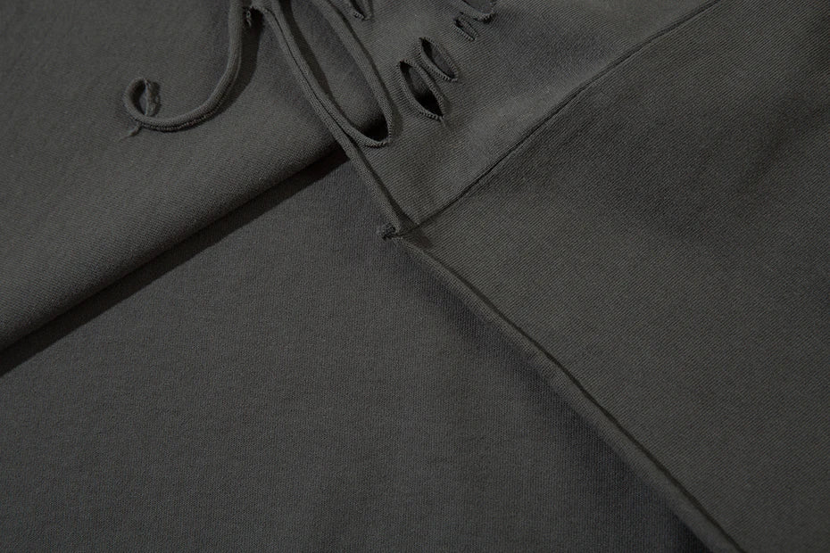 Distressed Ripped T Shirts Metal Star Tee Emrboidery Vintage Loose Tshirt 2025 Men Harajuku Streetwear Oversized Hip Hop T-shirt