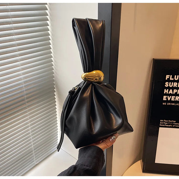 Design Mini PU Leahter Underarm Pleated cloud bag for Women 2024 Fashion Designer Female Retro Shoulder Bag Handbags and Purses