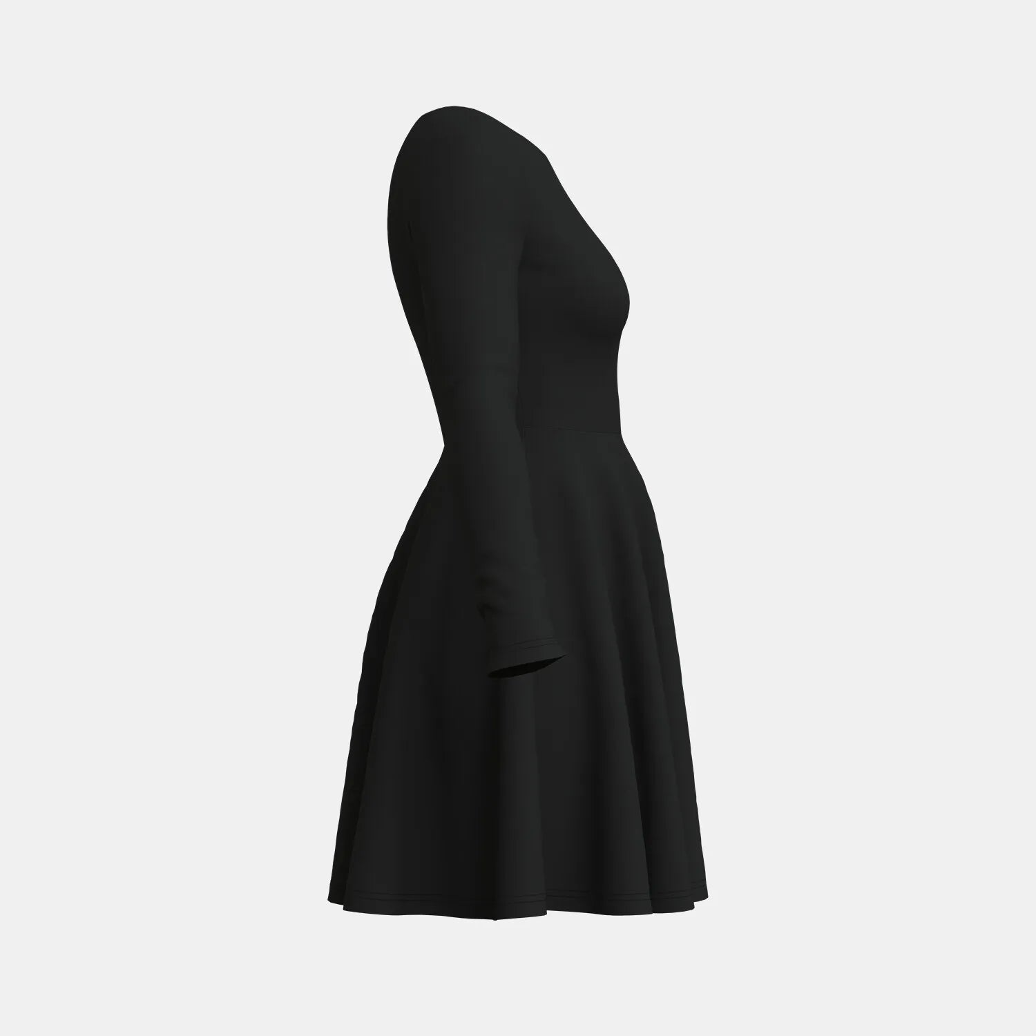 Mia Muse Women's Dresses All Seasons Decent Black Long Sleeve Round-Neck Mini Shift Casual Dresses