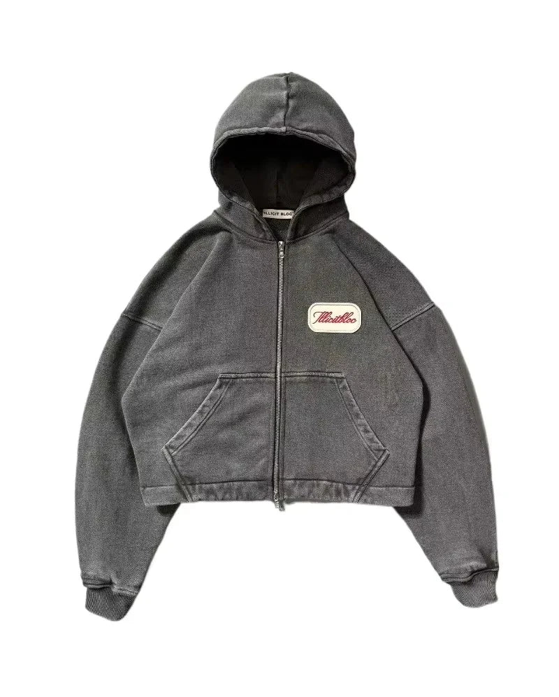 Y2K Fashion New Letter Embroidery Patch Loose Hooded Sweater Women Street Vintage Hip Hop Harajuku Leisure Couple Sports Hoodies