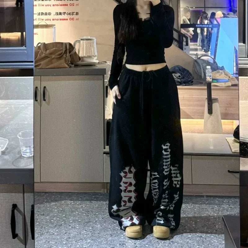 Vintage Y2k Baggy Joggers Sweatpants Woman Oversized Harajuku Korean Fashion Sports Pants Streetwear Hip Hop Trousers