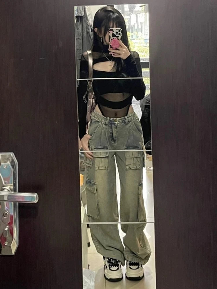 Black See Through Bodysuits Women Sexy Hollow Out Slim Fashion Gothic Clothing Simple Club Basic Mujer All-match Spring Hotsweet