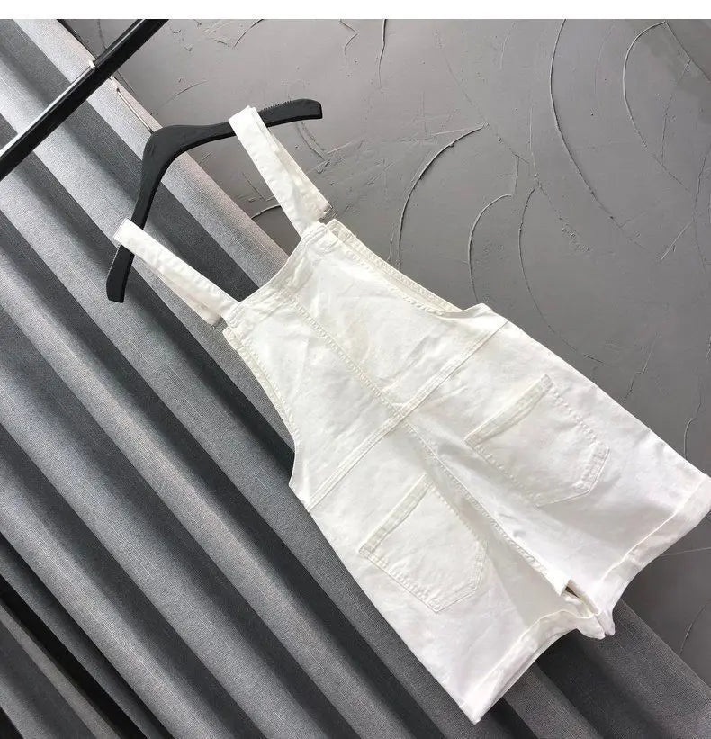 Denim Rompers Women Summer Baggy Solid Wide-leg Harajuku Students Stylish Empire Korean Style Pure Colors Female Sweet Playsuit