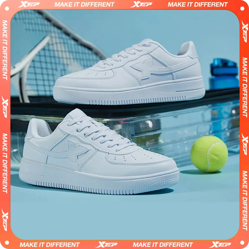 Xtep Men Skateboarding Shoes Non-Slip Casual White Couple Skate Sneakers Male Female Luxury Brand Shoes 881219319851