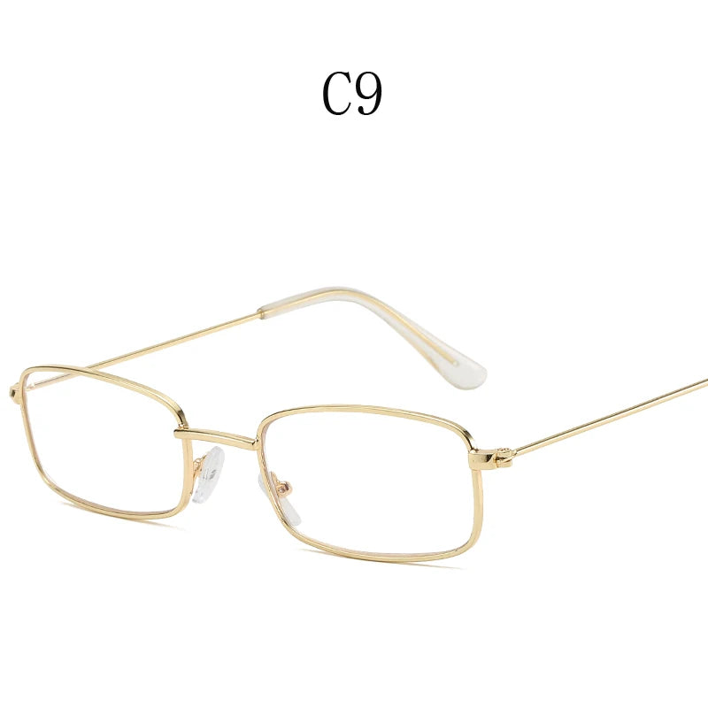 Y2K Harajuku Small Square Frame Glasses Women Retro Metal Eyeglasses Clear Spectacle Decorative Eyewear