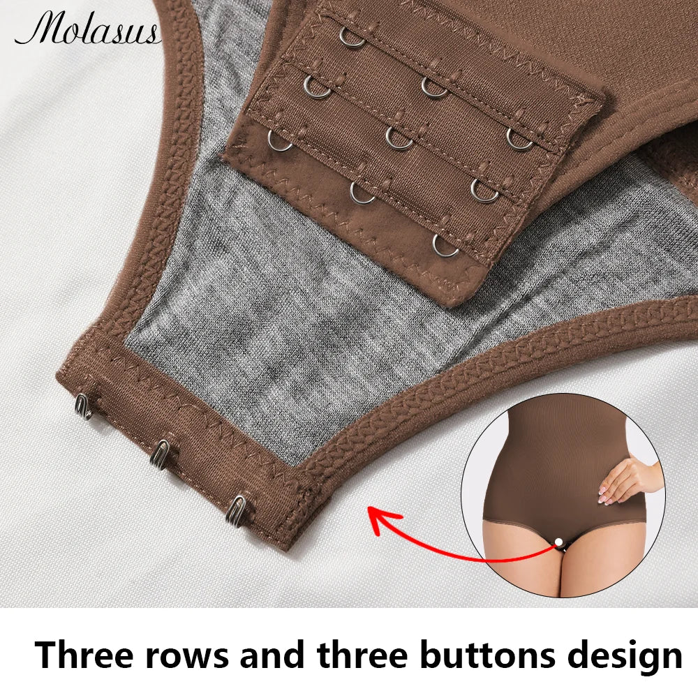 1 Piece Women Shapewear Bodysuit Removeable Shoulder Strap Body Shaper Seamless Tummy Control Slimming Flat Belly for Underwear