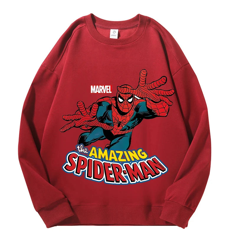 High Quatily Cotton Spiderman Print Sweatshirt Crew Neck Casual Pullovers Streetwear Sweatshirts for Women Long Sleeve Clothing