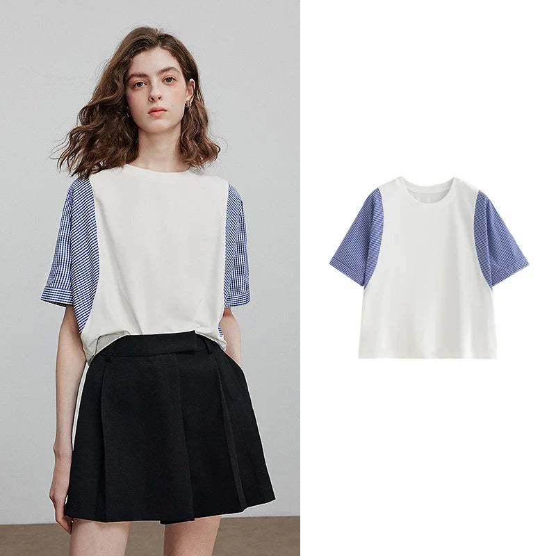 TOYOUTH Women Short Sleeve T shirt 2025 Summer New Casual Tops 8521071