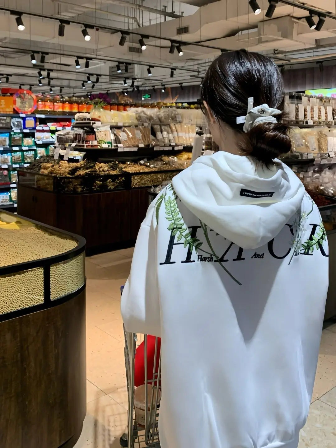 Cotton Floral Embroidery Hooded Sweatshirt for Autumn and Winter Thick American Style New Sweet Pullover Jacket Loose Top