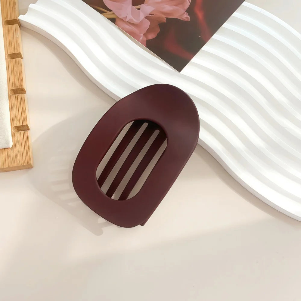 PC Hair Claw Clip for Women New Design Leopard Matte Curved Flat Styling Barrettes Acrylic Lying Down Hair Accessories