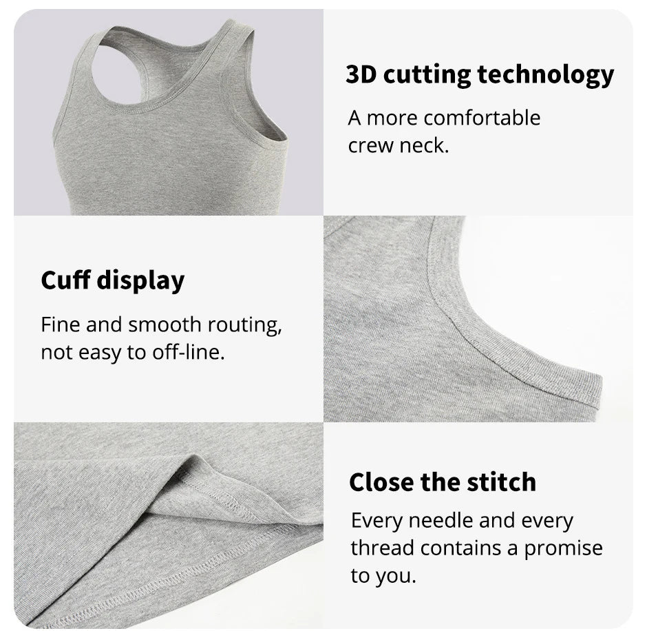 5/3/1 Pack Men To Multi-size Solid Color Tight Vests For Teenagers Comfortable Cotton Sleeveless T-shirts Sports Running Tops