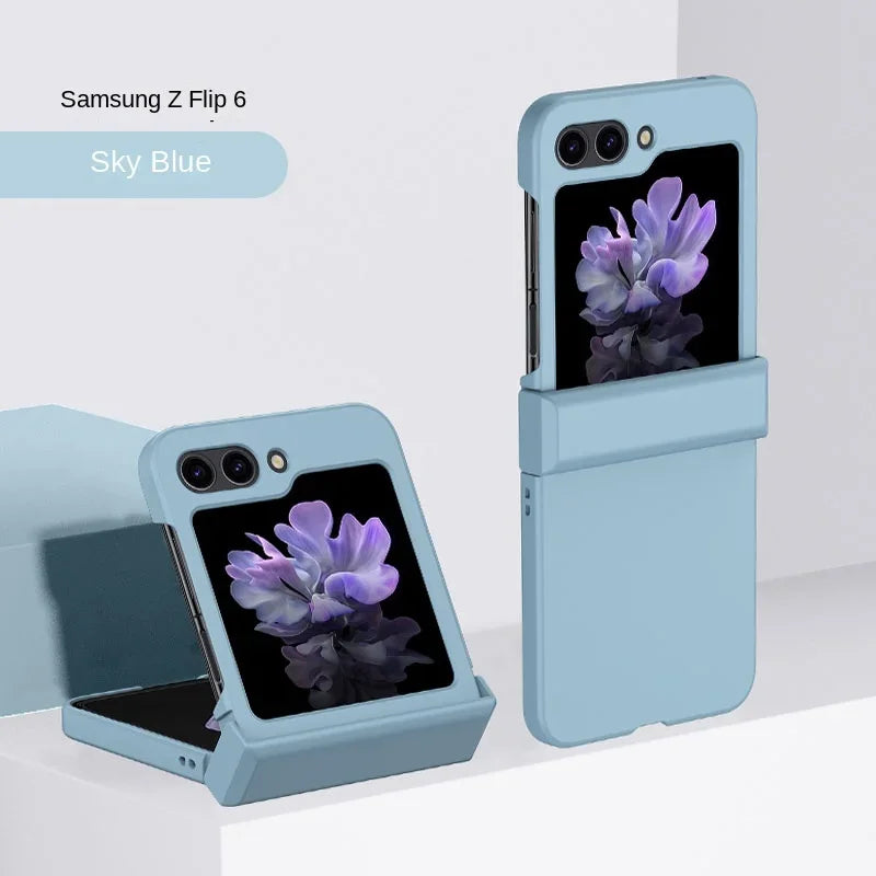 Skin Feel Hard Shell Phone Case for Samsung Galaxy Z Flip 6 5 4 3  Flip6 Flip5 Flip4 Flip3 5G Hinge Protection Shockproof Cover