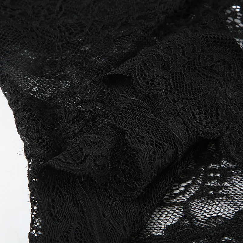 Cuteandpsycho Sexy Lace Patchwork Y2K Camisoles Backless Transparent Slim Outfits Party 90s Vintage Clubwear Halter Neck Tops