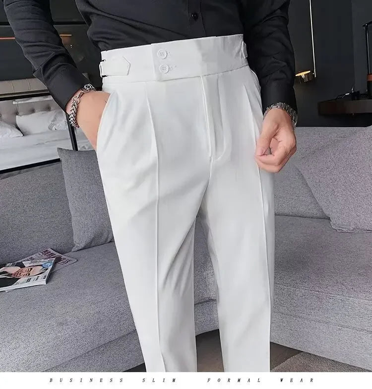 Men's Straight-leg High-waisted Casual Suit Pants High-end Feelslims Slimming Effective Spring Autumn Seasonal Pants