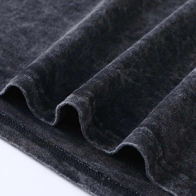 Ghostemane Double Sided Print Washed T-Shirt Oversized Men 100% Cotton Tshirt Hip Hop Metal Gothic Rock TShirt Streetwear Unisex