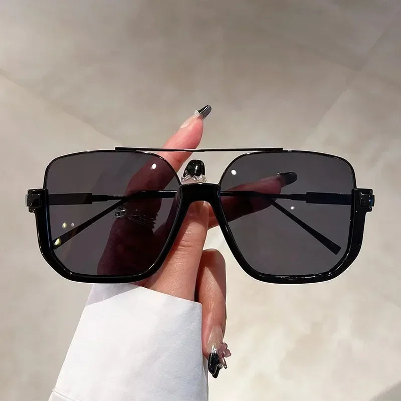 2025 New Vintage Oversized Sunglasses Fashion Men Women Square Shades Eyewear Trendy Ins Popular Brand Design UV400 Sun Glasses
