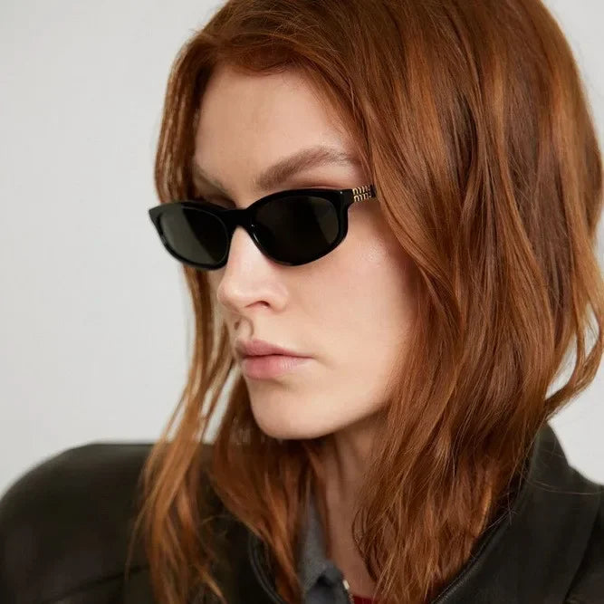 Chic Cat-Eye Sunglasses Women - Vintage Narrow Frame UV400 Shades, Fashion Retro Sun Glasses for Women