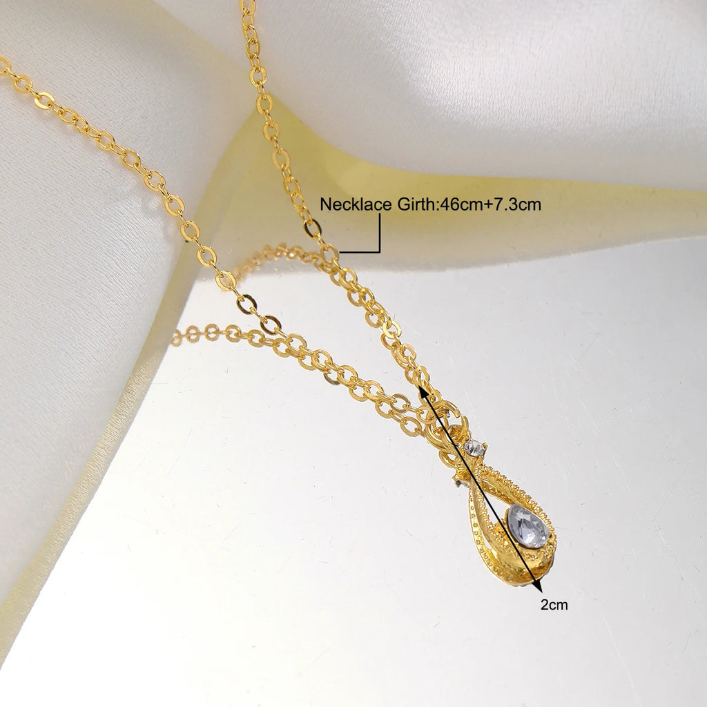 French Micro-inlaid Zircon Water Drop Temperament Super Immortal Necklace Girl Student Clavicle Chain Girl Ins Cold Breeze